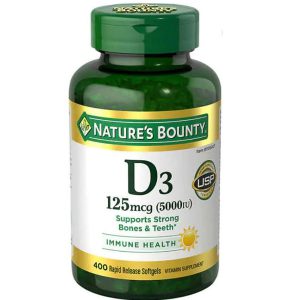 کپسول ویتامین D3 نیچرز بونتی 125 میلی گرم 400 عدد