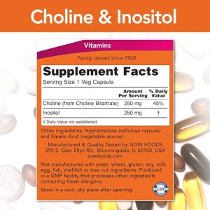 کولین و اینوزیتول ناو 100 عدد Now Foods Choline & Inositol