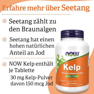 مکمل تیروئید کلپ ناو 150 میکروگرم 200 عدد Now Foods Kelp