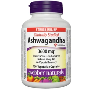 آشواگاندا وبر نچرالز 3600 میلی گرم 120 عدد Webber Naturals Ashwagandha