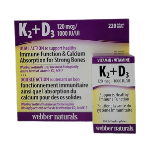 ویتامین کا و دی وبر نچرالز Webber Naturals K2 + D3