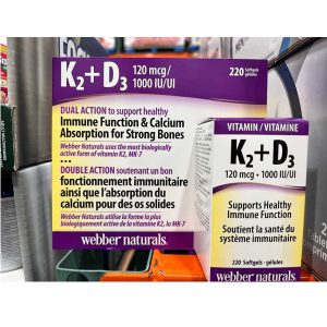 ویتامین کا و دی وبر نچرالز Webber Naturals K2 + D3