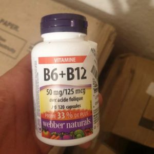 ویتامین B6 و B12 وبر نچرالز همراه با فولیک اسید 120 کپسول