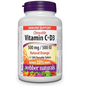 ویتامین C و ویتامین D3 وبر نچرالز 500 میلی گرم 200 عدد