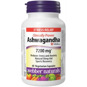 آشواگاندا وبر نچرالز 7200 میلی گرم 60 عدد Webber Naturals Ashwagandha