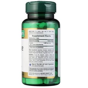 ال لیزین نیچرز بونتی 1000 میلی گرم 60 عدد Nature's Bounty L-Lysine