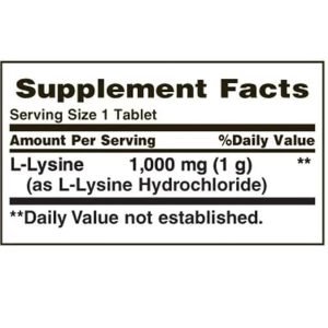 ال لیزین نیچرز بونتی 1000 میلی گرم 60 عدد Nature's Bounty L-Lysine