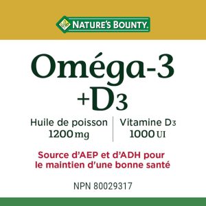 امگا 3 و ویتامین D3 نیچرز بونتی 90 عدد Nature's Bounty Omega-3 + D3