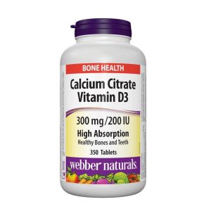 کلسیم سیترات و ویتامین دی وبر نچرالز 350 عدد Webber Calcium Citrate Vitamin D3