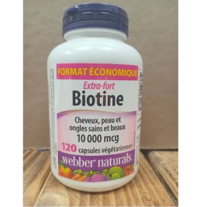 مکمل بیوتین وبر نچرالز 10000 میکروگرم 120 عدد Webber Naturals Biotin