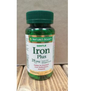 قرص آهن ایرون پلاس نیچرز بونتی 28 میلی گرم 90 عدد حاوی فروس بیس گلیسینات