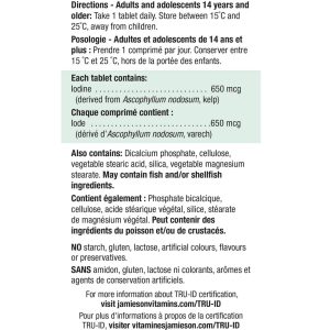 مکمل کلپ جمیسون 650 میلی گرم 100 عدد Jamieson Kelp