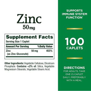 زینک نیچرز بونتی 50 میلی گرم 100 عدد Nature's Bounty Zinc