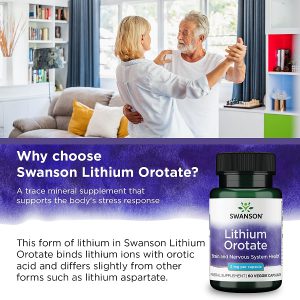 لیتیوم اوروات سوانسون 5 میلی گرم 60 عدد Swanson Lithium Orotate