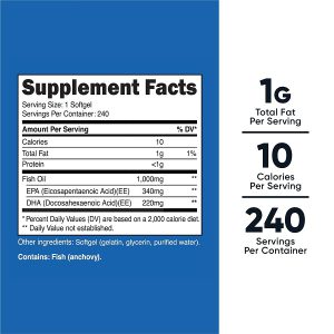 روغن ماهی نوتری کاست 1000 میلی گرم 240 عدد Nutricost Fish Oil