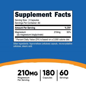 گلیسینات منیزیم نوتری کاست Nutricost Magnesium Glycinate