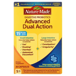 پروبیوتیک های گوارشی نیچرمید ادونس دوال اکشن 30 عدد