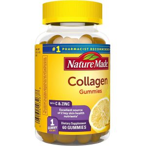 پاستیل کلاژن نیچرمید 60 عدد حاوی ویتامین C، زینک و بیوتین