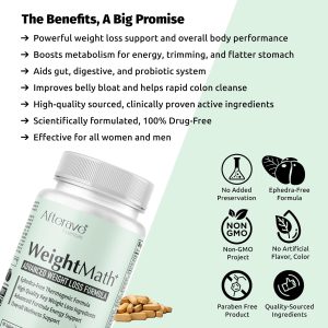 مکمل کاهش دهنده وزن ویت مث افترایو اصل  Afterave Essentials WeightMath