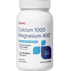 کلسیم منیزیم جی ان سی 180 عدد GNC Calcium 1000 Magnesium 400