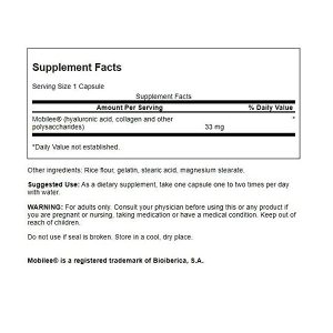 کپسول کمپلکس هیالورونیک اسید سوانسون 33 میلی گرم 60 عدد