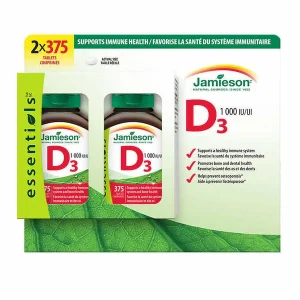 ویتامین D3 جمیسون بسته دو عددی 750 عدد Jamieson Vitamin D3 1000IU
