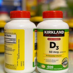 ویتامین D3 کرکلند 50 میکرگرم 600 عدد Kirkland D3