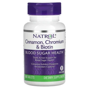 قرص دارچین بیوتن و کروم ناترول 60 عدد Natrol Cinnamon Biotin Chromium