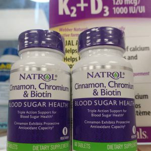 قرص دارچین بیوتن و کروم ناترول 60 عدد Natrol Cinnamon Biotin Chromium