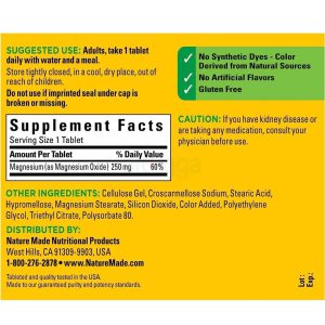 منیزیم نیچرمید 250 میلی گرم 300 عدد Nature Made Magnesium
