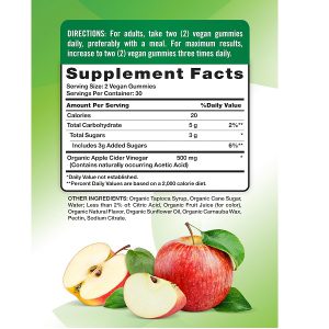 پاستیل سرکه سیب نیچرز تریث ارگانیک 60 عدد