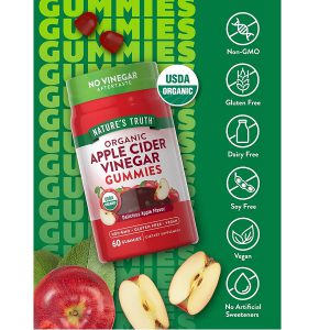 پاستیل سرکه سیب نیچرز تریث ارگانیک 60 عدد