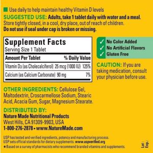 ویتامین D3 1000IU نیچرمید 350 عدد NATURE MADE VITAMIN D3