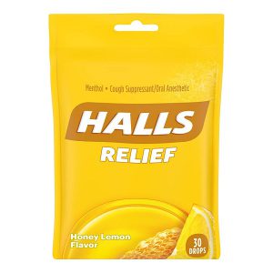 آبنبات ضد سرفه هالز با طعم عسل و لیمو 30 عدد HALLS Relief Honey Lemon Flavor Cough Drops