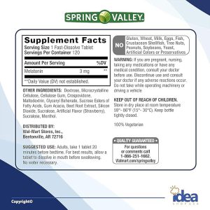 ملاتونین اسپرینگ والی 3 میلی گرم 120 عدد Spring Valley Melatonin