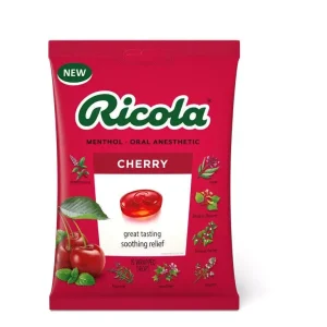 آبنبات ضد سرفه ریکولا با طعم گیلاس و عسل Ricola MENTHOL ORAL ANESTHETIC Cherry
