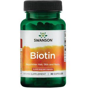 کپسول بیوتین سوانسون 5000 میکروگرم 30 عدد Swanson Biotin