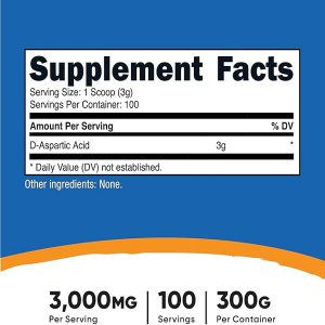 پودر دی اسپارتیک اسید نوتری کاست 300 گرم Nutricost DAA