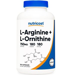 آرژنین اورنیتین نوتری کاست 180 عدد Nutricost L-Arginine L-Ornithine