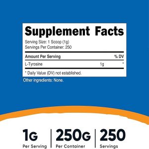 پودر تیروزین نوتری کاست 250 گرم Nutricost L-Tyrosine