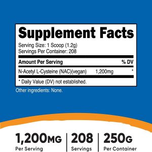 ان-استیل سیستئین نوتری کاست 250 گرم Nutricost NAC