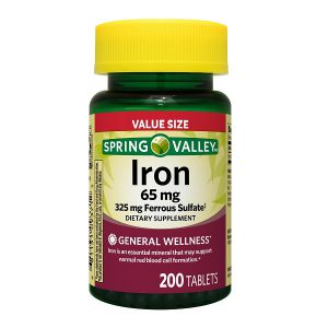 قرص آهن اسپرینگ والی 65 میلی گرم 200 عدد Spring Valley Iron