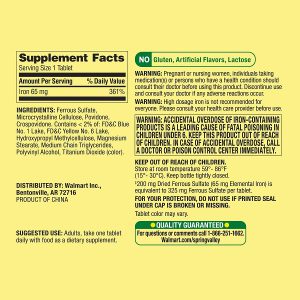 قرص آهن اسپرینگ والی 65 میلی گرم 200 عدد Spring Valley Iron