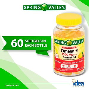 امگا 3 اسپرینگ والی 1000 میل 60 عدد Spring Valley Omega-3