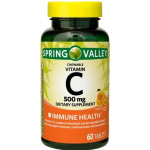 قرص ویتامین C اسپرینگ والی 500 میلی گرم 60 عدد Spring Valley Vitamin C