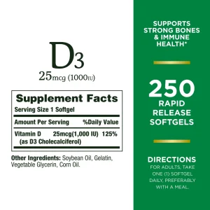 ویتامین دی نیچرز بونتی 250 عدد Nature’s Bounty Vitamin D3