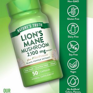 قارچ یال شیر نیچرز تریث Nature's Truth Lions Mane Mushroom