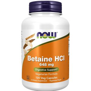 بتائین اچ سی ال ناو 648 میلی گرم 120 عدد Now Foods Betaine HCL