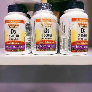 کپسول ویتامین D3 وبر نچرالز 2500 واحدی 180 عدد Webber Vitamin D3