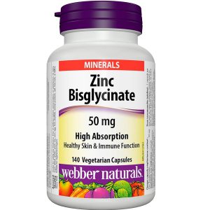 زینک بیس گلیسینات وبر نچرالز 50 میلی گرم 140 عدد Webber Zinc Bisglycinate